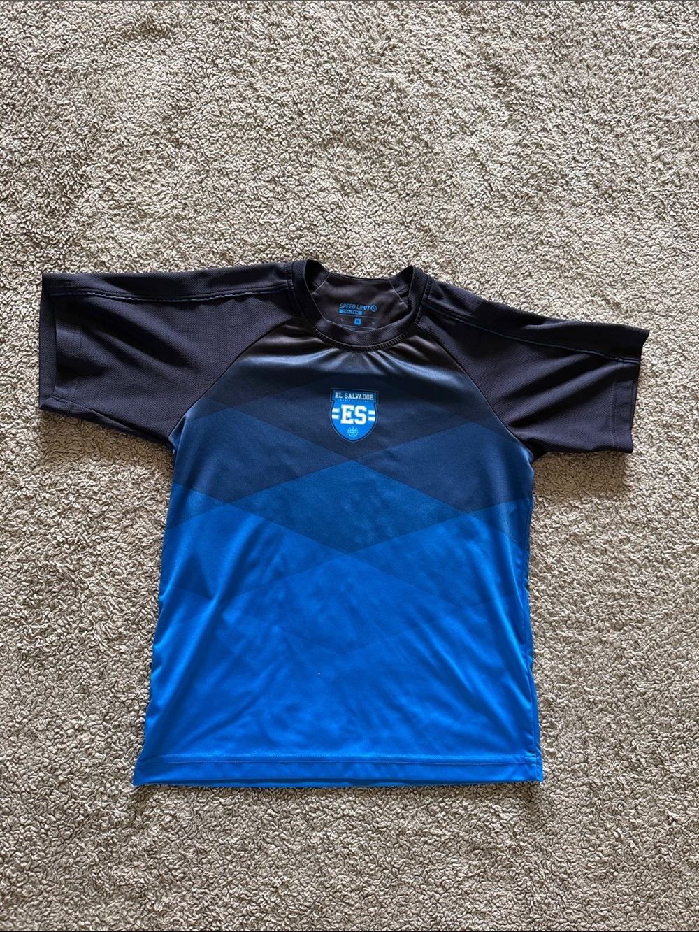 Blue & Black Kids El Salvador Athletic Tee